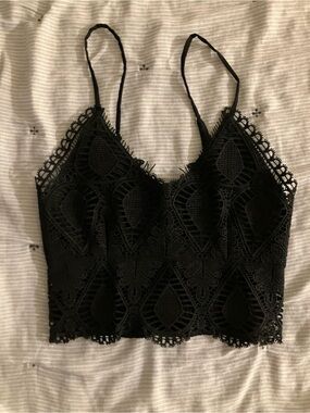 Say What? Black Lace Cropped Camisole Bralette